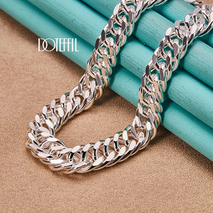925 Silver 20" 10mm Full Side Chain Necklace for Wedding Party