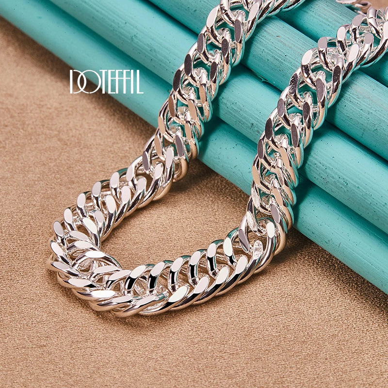 925 Silver 20" 10mm Full Side Chain Necklace for Wedding Party