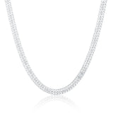 925 Silver 20" 10mm Full Sideways Chain Necklace Wedding Party Jewelry