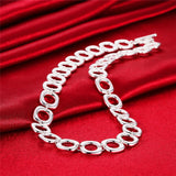 925 Silver 20in Square Round Chain Necklace Wedding Jewelry