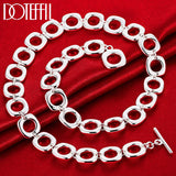 925 Silver 20in Square Round Chain Necklace Wedding Jewelry