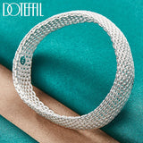 925 Silver 20mm Network Bangle Bracelet Wedding Engagement Jewelry