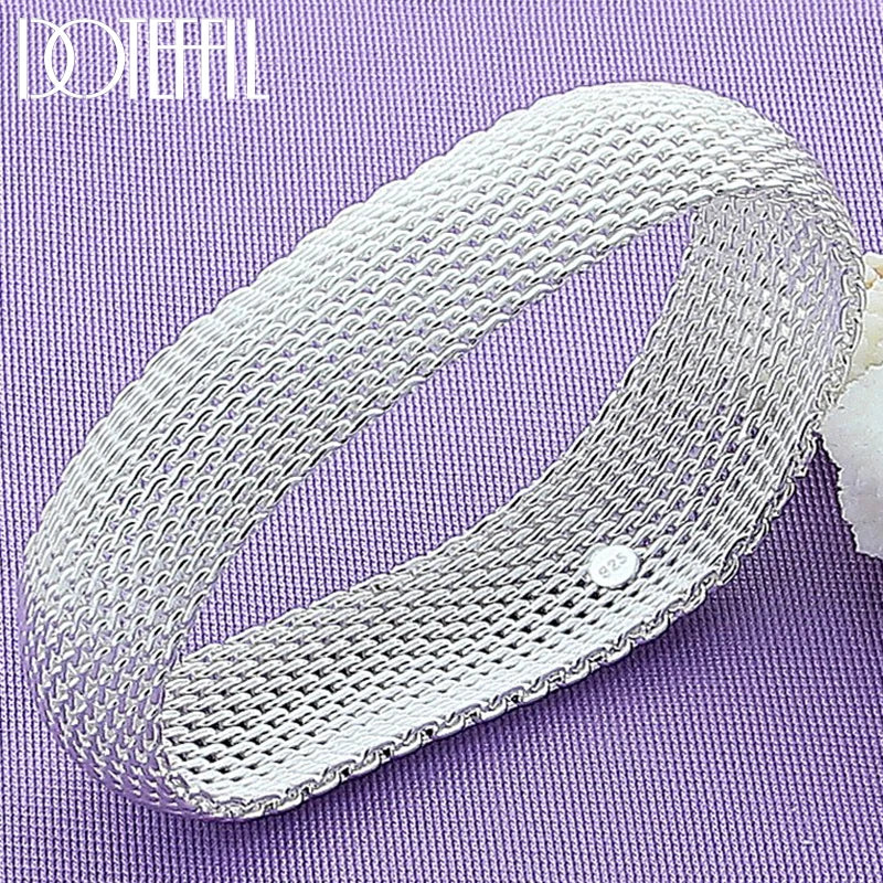 925 Silver 20mm Bangle Bracelet For Wedding Engagement
