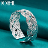 925 Silver Interwoven Bangle Bracelet Wedding Charm Party Jewelry