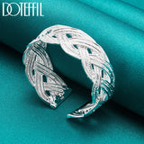 925 Silver Interwoven Bangle Bracelet Wedding Charm Party Jewelry