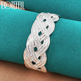 925 Silver 27mm Interwoven Bangle Bracelet Wedding Engagement Charm Jewelry