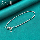 925 Silver 2mm Snake Bone Bead Chain Bracelet Wedding Engagement