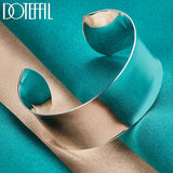 925 Sterling Silver 30mm Smooth Bangle Bracelet For Woman Man