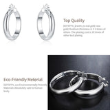 925 Silver Circle Hoop Earrings Women Lady Gift Charm Wedding Jewelry