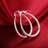 925 Silver U Circle Hoop Earrings Women Party Gift Wedding Charm Jewelry