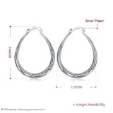 925 Silver U Circle Hoop Earrings Women Party Gift Wedding Charm Jewelry