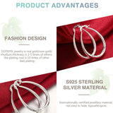 925 Silver U Circle Hoop Earrings Women Party Gift Wedding Charm Jewelry