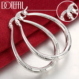 925 Silver U Circle Hoop Earrings Women Party Gift Wedding Charm Jewelry