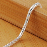 925 Silver 3mm Snake Chain Bracelet Women Wedding Party Jewelry
