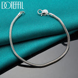 925 Silver 3mm Snake Chain Bracelet Wedding Charm Jewelry