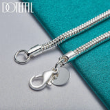 925 Silver 3mm Snake Chain Bracelet Wedding Charm Jewelry