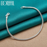 925 Silver 3mm Snake Chain Bracelet Wedding Charm Jewelry