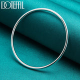 925 Silver 3mm Smooth Bangle Bracelet Wedding Jewelry