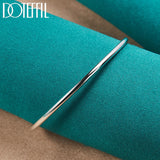 925 Silver 3mm Smooth Bangle Bracelet Wedding Jewelry