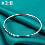 925 Silver 3mm Smooth Bangle Bracelet Wedding Jewelry