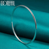 925 Silver 3mm Smooth Bangle Bracelet Wedding Jewelry