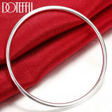 925 Silver 3mm Smooth Bangle Bracelet Wedding Jewelry