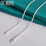925 Silver 3mm Water Wave Chain Necklace 16-30 Inch for Wedding Jewelry