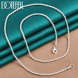 925 Silver 3mm Water Wave Chain Necklace 16-30 Inch for Wedding Jewelry