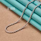 925 Silver 3mm Water Wave Chain Necklace 16-30 Inch for Wedding Jewelry