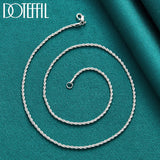 925 Silver 3mm Water Wave Chain Necklace 16-30 Inch for Wedding Jewelry