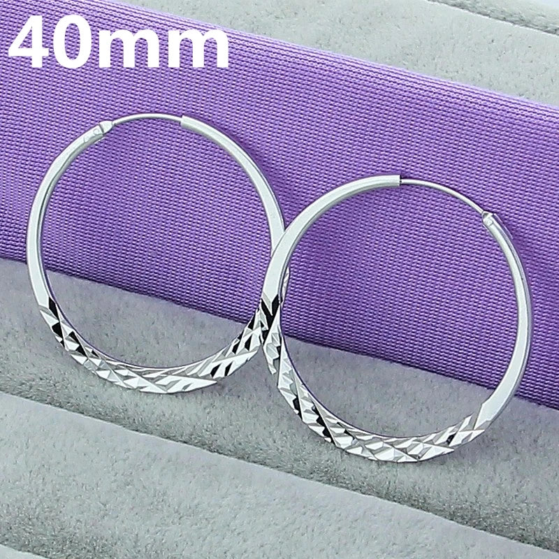 925 Silver Circle Hoop Earrings For Wedding