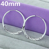 925 Silver Circle Hoop Earrings For Wedding