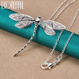 925 Silver Big Dragonfly Pendant Necklace for Women