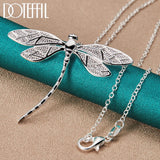 925 Silver Big Dragonfly Pendant Necklace for Women