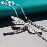 925 Silver Big Dragonfly Pendant Necklace for Women
