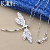 925 Silver Big Dragonfly Pendant Necklace for Women