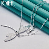 925 Silver Big Dragonfly Pendant Necklace Women Wedding Jewelry