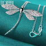 925 Silver Big Dragonfly Pendant Necklace for Women