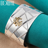 925 Silver 40mm Spider Bangle Bracelet Wedding Engagement Charm Party Jewelry