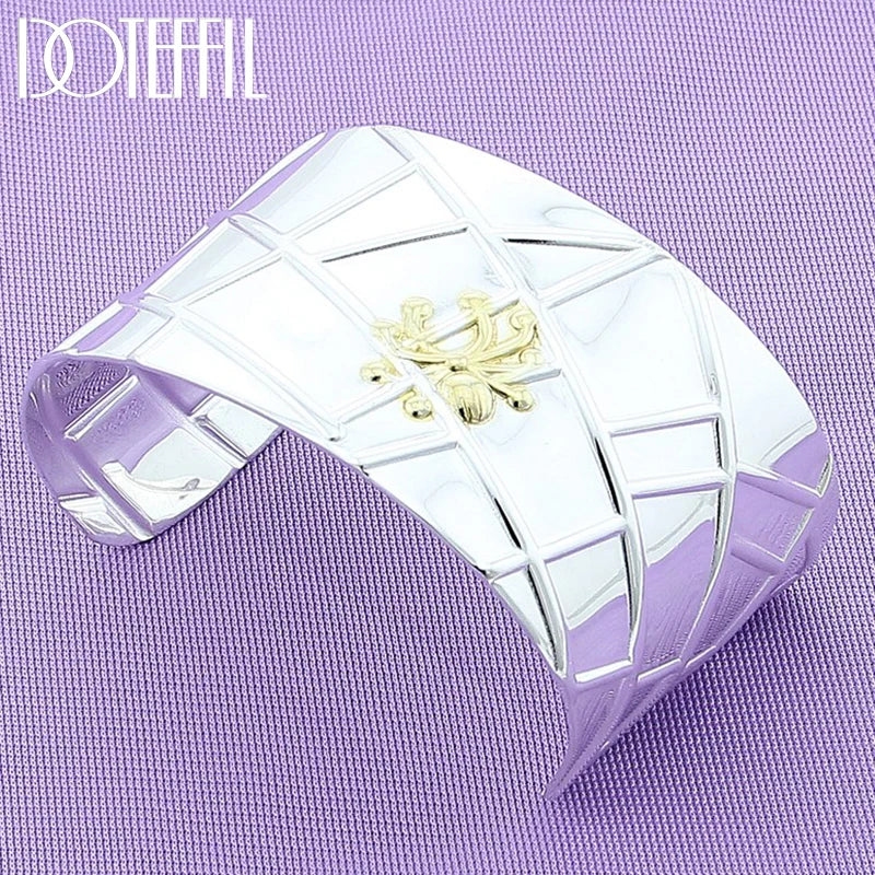 925 Silver 40mm Spider Bangle Bracelet Wedding Engagement Charm Party Jewelry