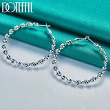 925 Silver Wave Hoop Earring For Women Party Wedding Jewelry