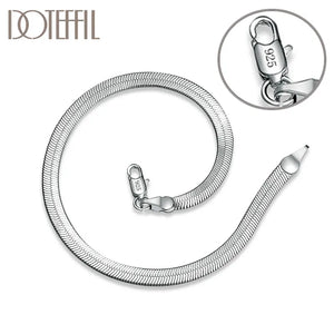 925 Silver 4MM Snake Chain Bracelet Charm Gift Wedding Jewelry