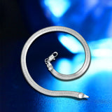 925 Silver 4MM Snake Chain Bracelet Charm Gift Wedding Jewelry