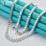 925 Silver 4mm 18in Box Chain Necklace Men Women Wedding Jewelry