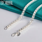925 Silver 4mm 18in Box Chain Necklace Men Women Wedding Jewelry