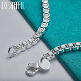 925 Silver Box Chain Bracelet Men Women Wedding Jewelry