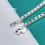 925 Silver 4mm Box Chain Bracelet Wedding Jewelry