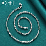 925 Silver 4mm Box Chain Necklace Wedding Party Jewelry