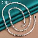 925 Silver 4mm Box Chain Necklace Wedding Party Jewelry