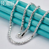 925 Silver 4mm Box Chain Necklace Wedding Party Jewelry